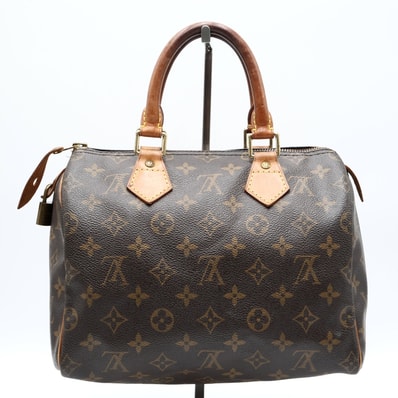 LOUIS VUITTON(ルイ・ヴィトン)モノグラム スピーディ25 ヴィンテージ ハンドバッグ ミニボストンバッグ ブラウン PVCキャンバス ヌメ革 ゴールド金具 レディース M41528【中古】