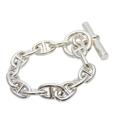 【中古】美品 エルメス ブレスレット シェーヌダンクルMM シルバー925 約51.4g シルバー 14コマ チェーン アクセサリー レディース 女性 HERMES