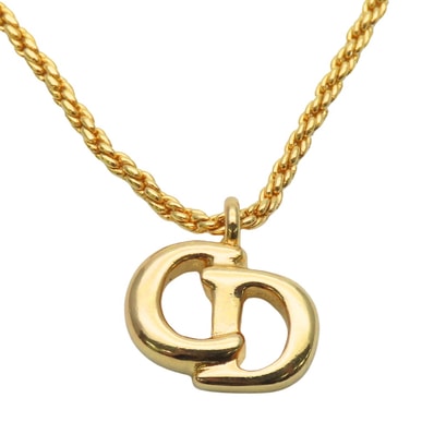 【中古】 クリスチャンディオール ネックレス CDロゴ メタル ゴールド GP アクセサリー メッキ レディース 女性 Christian Dior