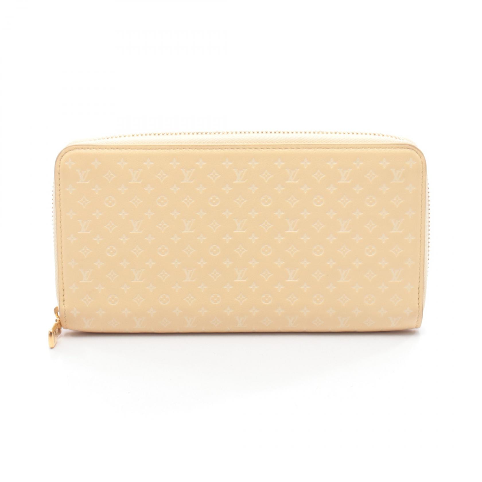 ルイ・ヴィトン LOUIS VUITTON ジッピーウォレット ナノ・モノグラム ラウンド長財布 財布 レザー ジョーヌ レディース イエロー系 / アイボリー系 M82229 【中古】