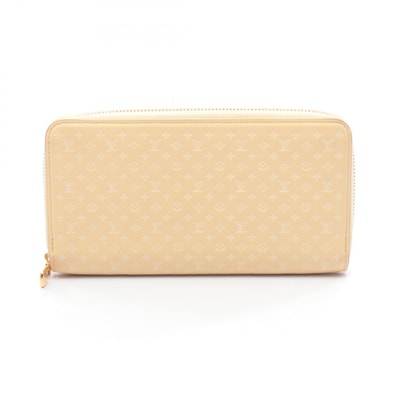ルイ・ヴィトン LOUIS VUITTON ジッピーウォレット ナノ・モノグラム ラウンド長財布 財布 レザー ジョーヌ レディース イエロー系 / アイボリー系 M82229 【中古】