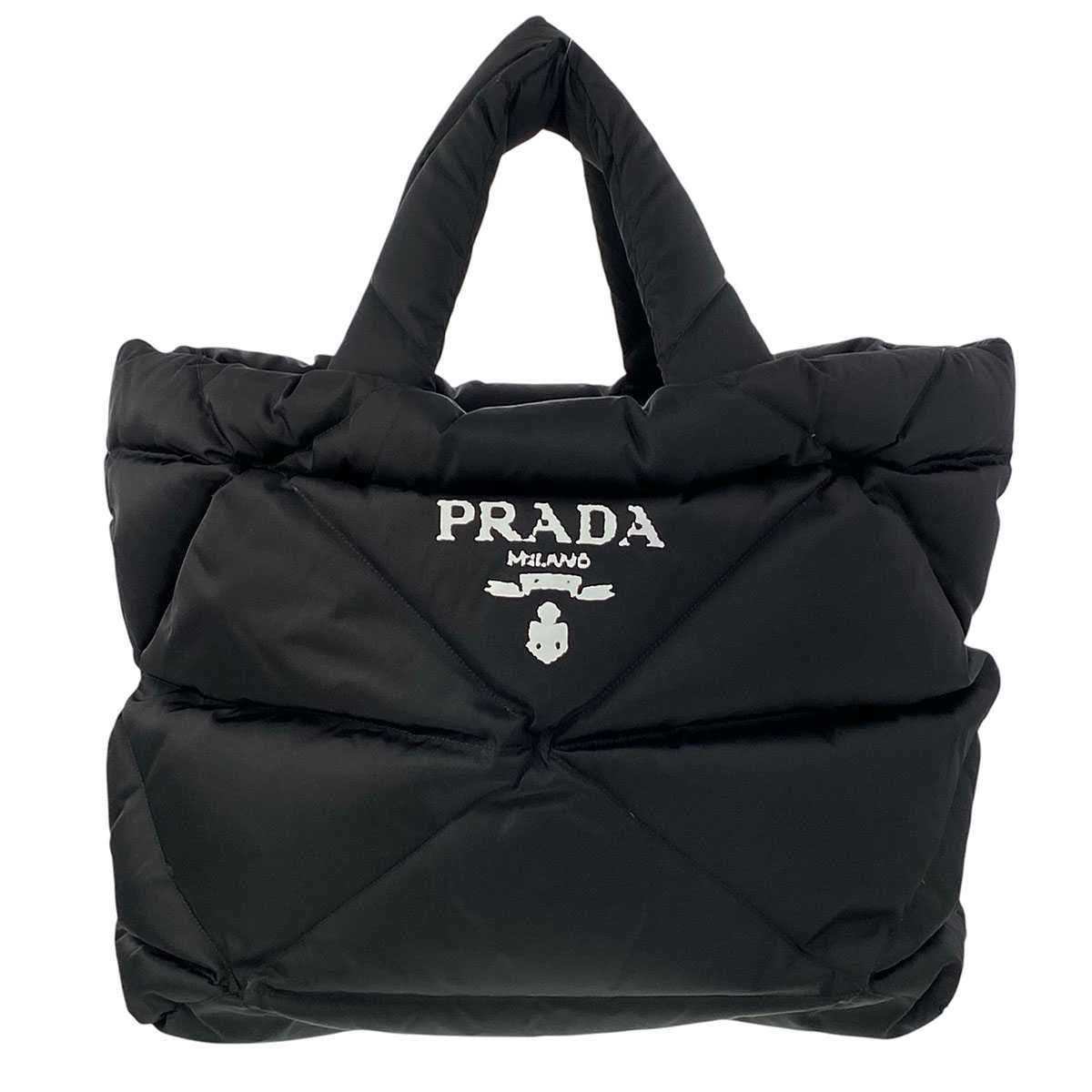 PRADA プラダ パデッド Re-Nylon トートバッグ 2VG082 ナイロン ブラック ホワイト レディース【中古】