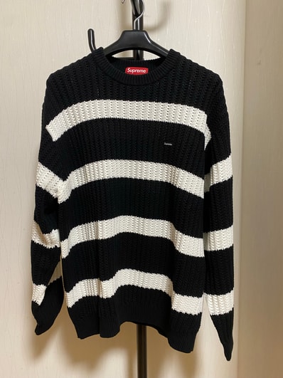 Supreme Loose Gauge Stripe Small Box Sweater "Black"