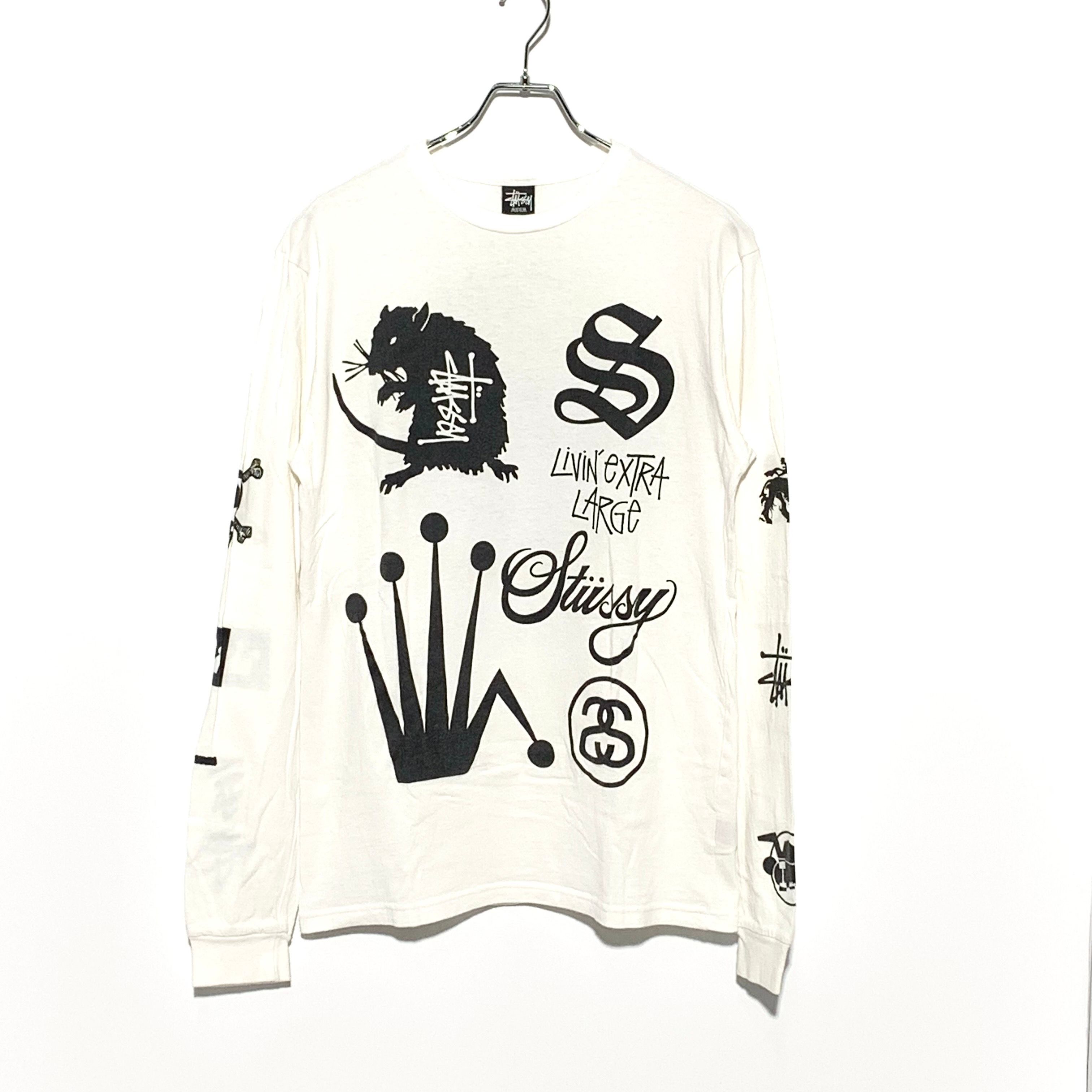 STUSSY Various Logo Printed L/S T-Shirt 