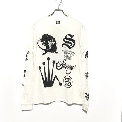 STUSSY Various Logo Printed L/S T-Shirt