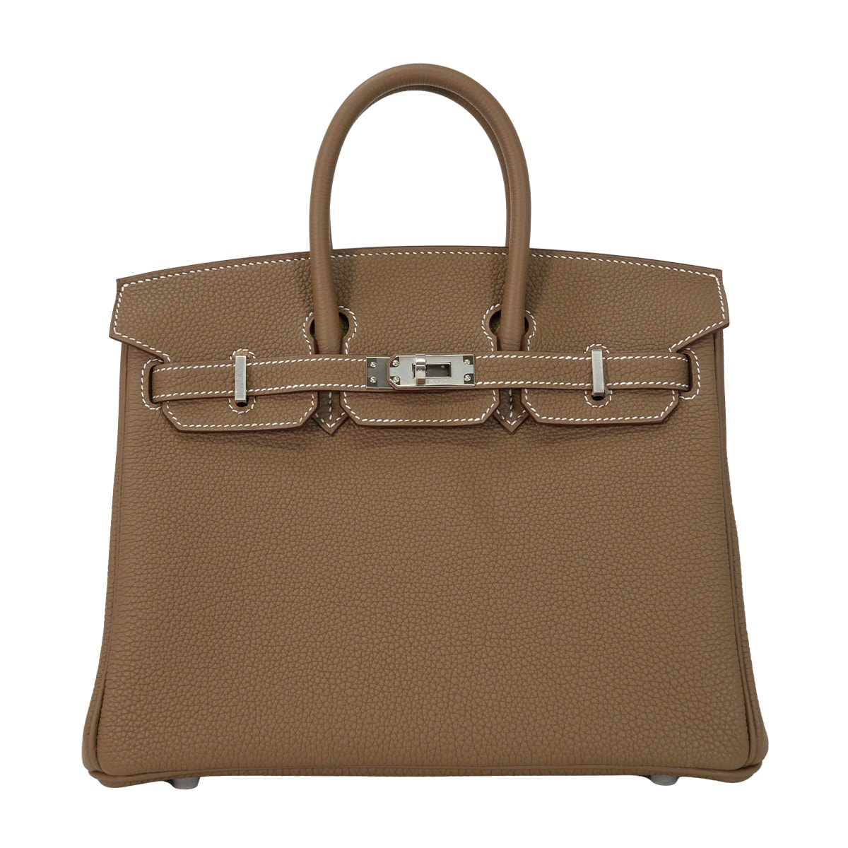 HERMES エルメス ハンドバッグ バーキン25 エトープ (エトゥープ) トゴ シルバー金具 G刻印 新品