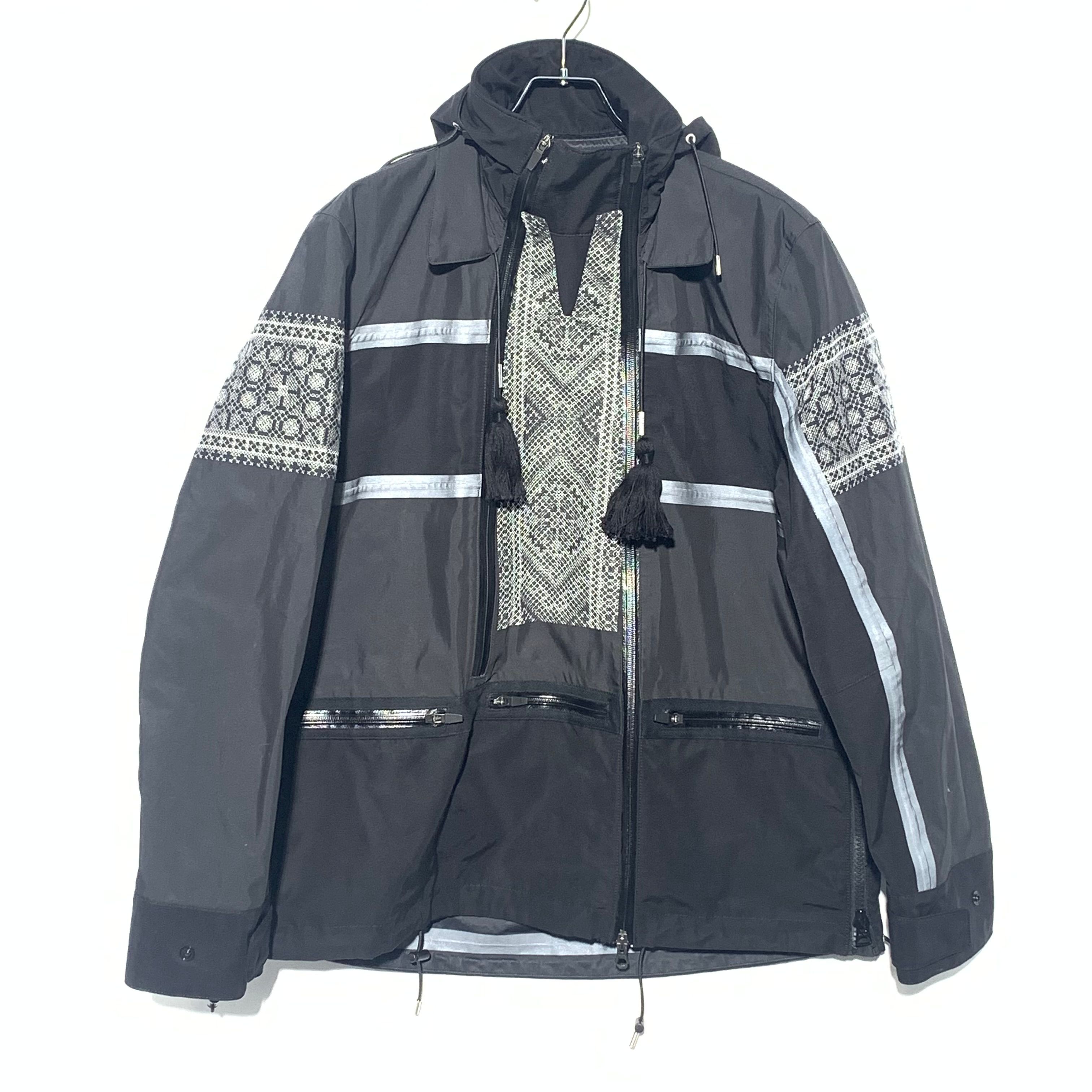 Sacai Floral Embroidery Mix Blouson Jacket "Black"