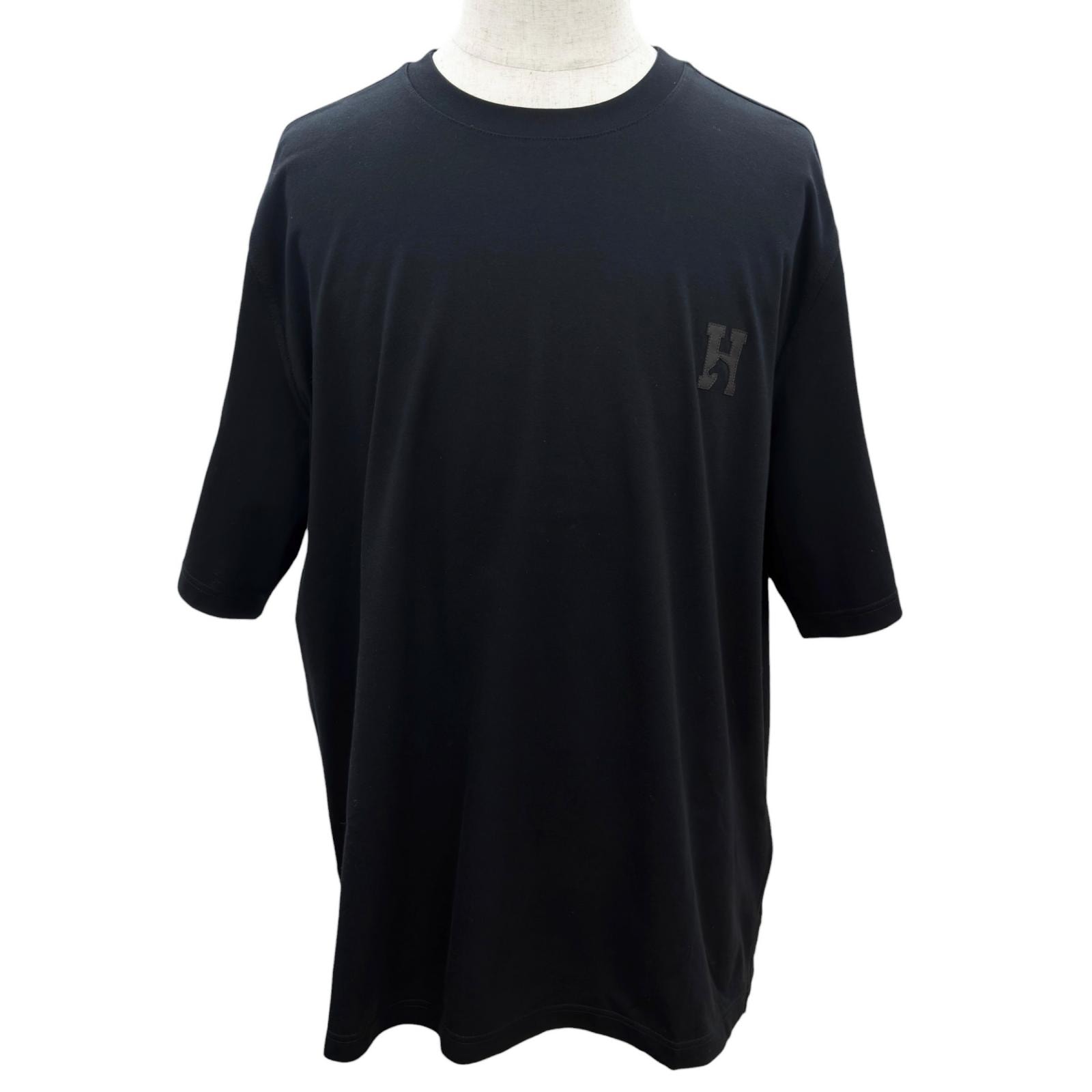 極美品 エルメス 半袖Tシャツ ブラック メンズ L H657800HA