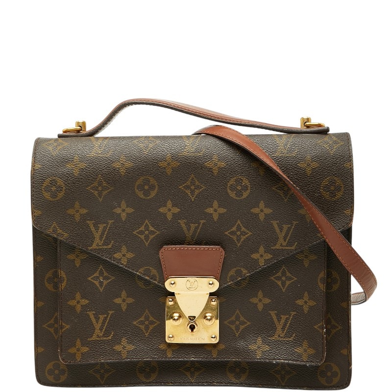 ルイ ヴィトン モノグラム モンソー ハンドバッグ ショルダーバッグ 2WAY M51185 ブラウン PVC レザー レディース LOUIS VUITTON 【中古】