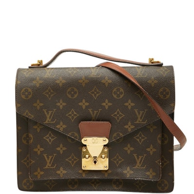 ルイ ヴィトン モノグラム モンソー ハンドバッグ ショルダーバッグ 2WAY M51185 ブラウン PVC レザー レディース LOUIS VUITTON 【中古】