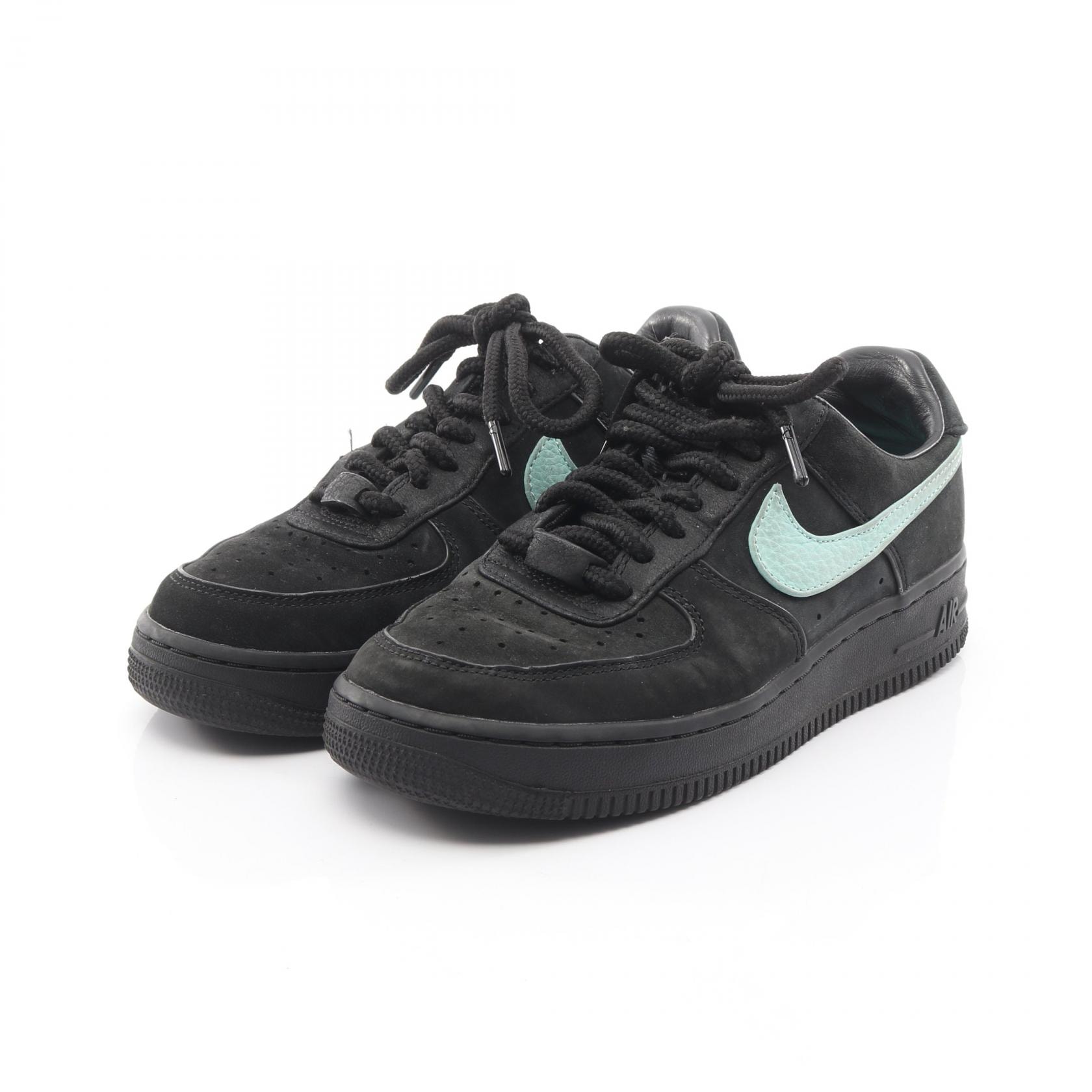 ナイキ NIKE NIKE × TIFFANY & Co. AIR FORCE 1 LOW 1837 スニーカー 靴 スウェード レザー レディース ブラック系 / ブルー系 DZ1382-001 【中古】
