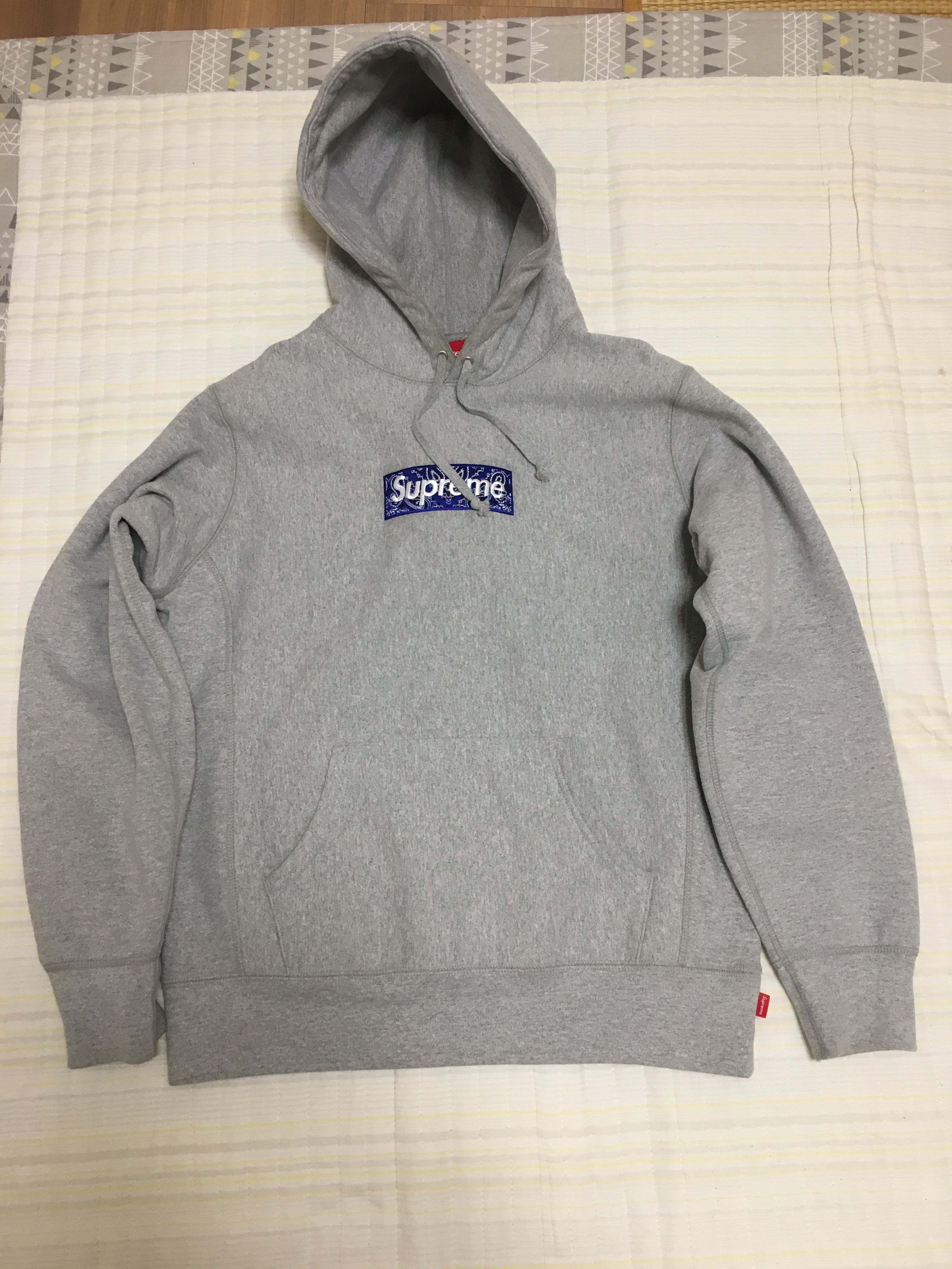 Supreme Bandana Box Logo Hooded Sweatshirt "Grey"