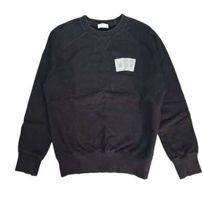 DIOR HOMME ディオール・オム KENNY SCHARF(ケニー・シャーフ) 2021年AW トランプパッチ 刺繍 クルーネック トレーナー スウェット 143J684B0531 XS コットン ブラック メンズ【中古】
