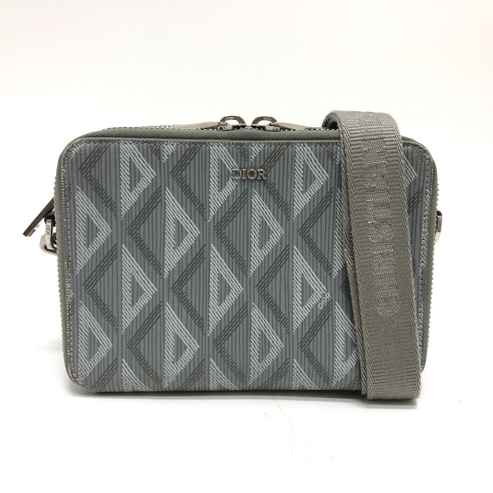 ディオール Dior CD ダイヤモンド ポーチ 2ESBC119DCO ポシェット カバン 肩掛け 斜め掛け ショルダーバッグ コーティングキャンバス グレー