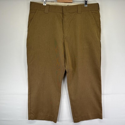 古着 ディッキーズ Dickies ワークパンツ スラックス ストレート ワンポイントロゴ 大きいサイズ w42 L32 ブラウン系 メンズ