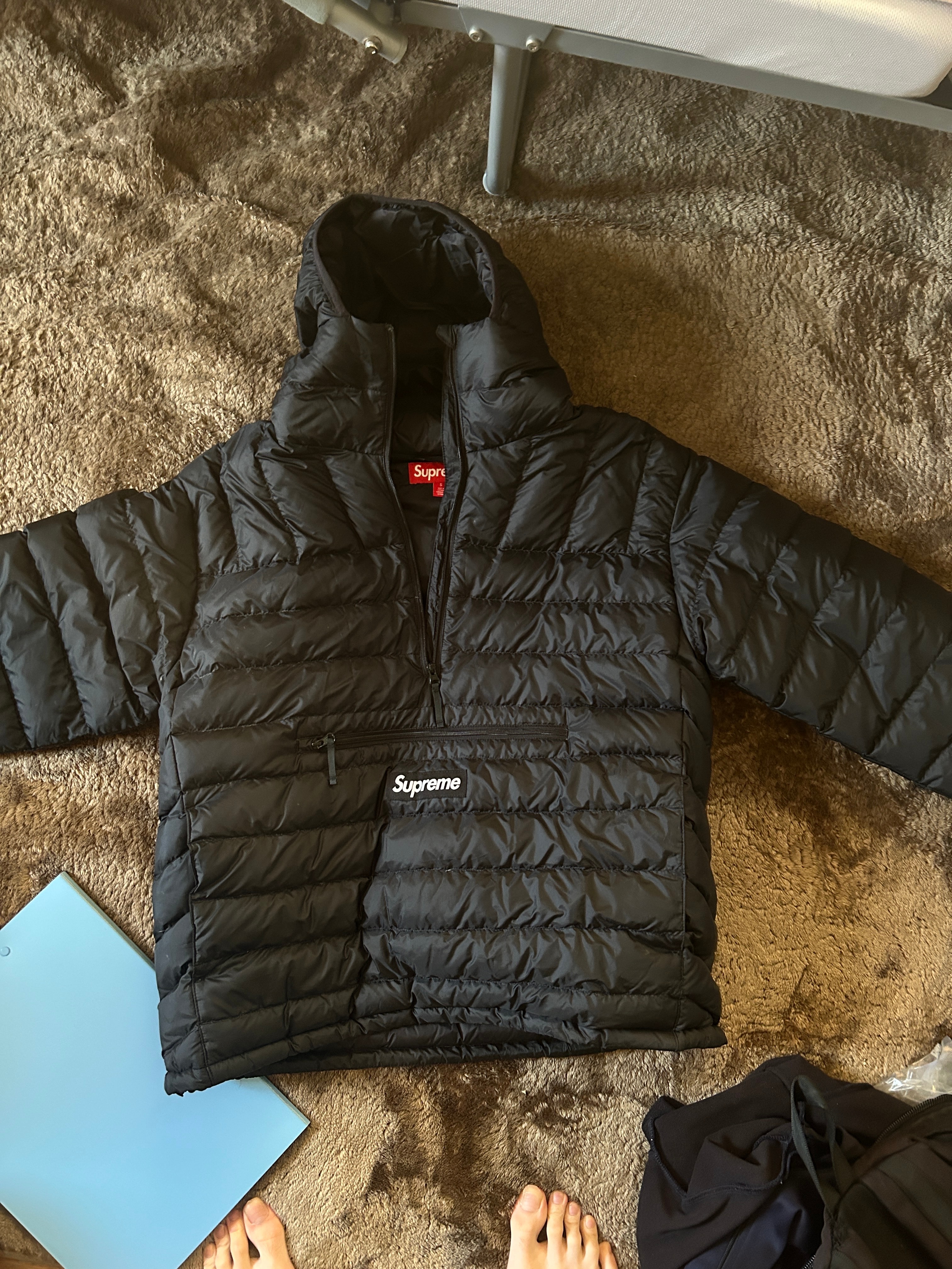 Supreme Micro Down Half Zip Hooded Pullover 