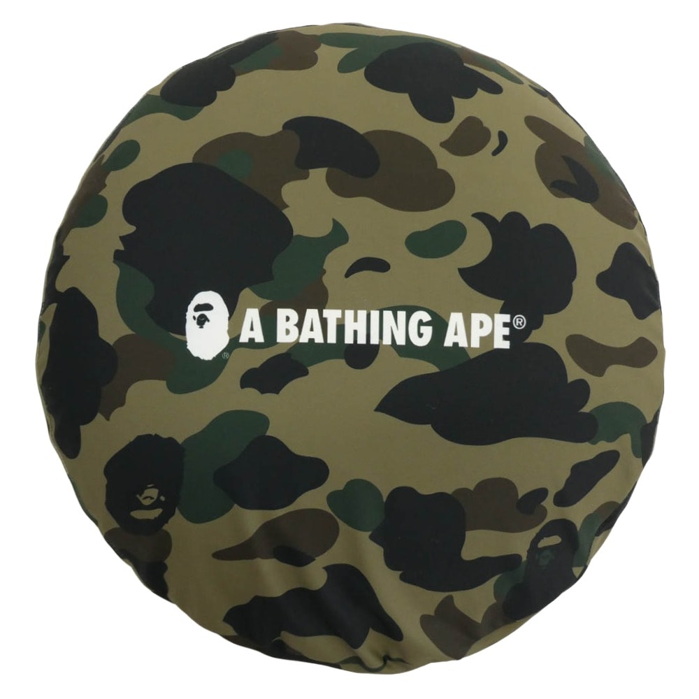 A BATHING APE アベイシングエイプ その他アクセサリー 1ST ABC CAMO CIRCLE FLUFFY BEADS CUSHION ファースト カモ サークル フラッフィー ビーズクッション カーキ系【美品】【中古】