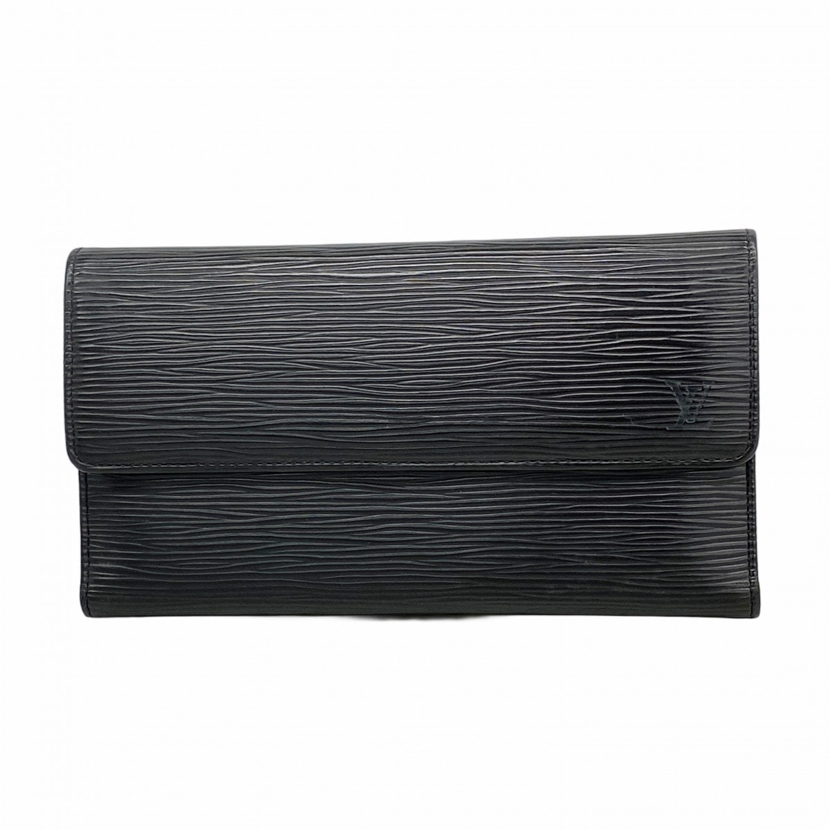 【6da0588】ルイヴィトン 三つ折り長財布 エピ ポルトトレゾールインターナショナル M63382 ノワール【中古】レディース