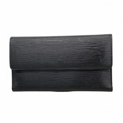 【6da0588】ルイヴィトン 三つ折り長財布 エピ ポルトトレゾールインターナショナル M63382 ノワール【中古】レディース