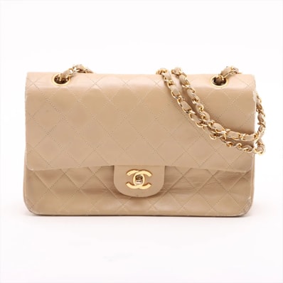 ■美品 シャネル マトラッセ25 ラムスキン ダブルフラップ チェーン