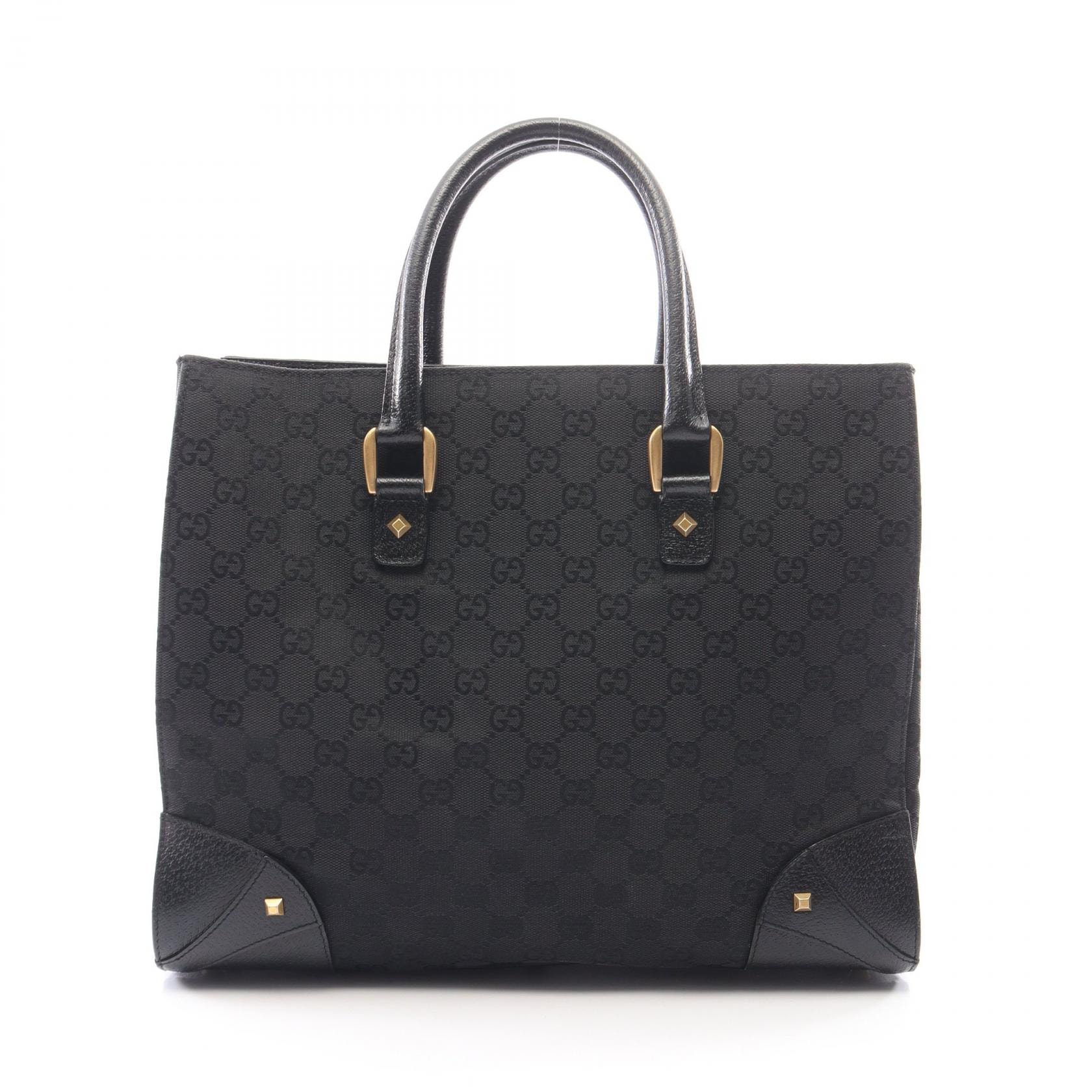 グッチ GUCCI GGキャンバス ハンドバッグ バッグ キャンバス レザー レディース ブラック系 120897 【中古】