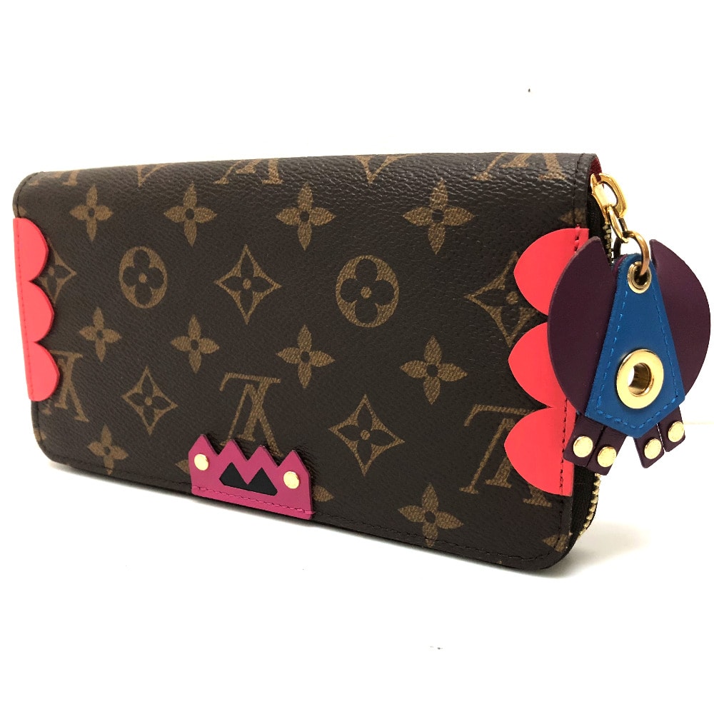 ルイヴィトン LOUIS VUITTON ジッピー ウォレット トーテム M61364 モノグラム 長財布 モノグラムキャンバス フラミンゴ ブラウン