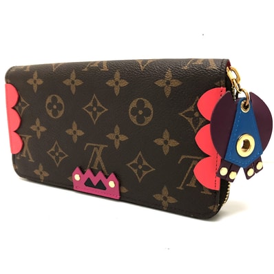 ルイヴィトン LOUIS VUITTON ジッピー ウォレット トーテム M61364 モノグラム 長財布 モノグラムキャンバス フラミンゴ ブラウン
