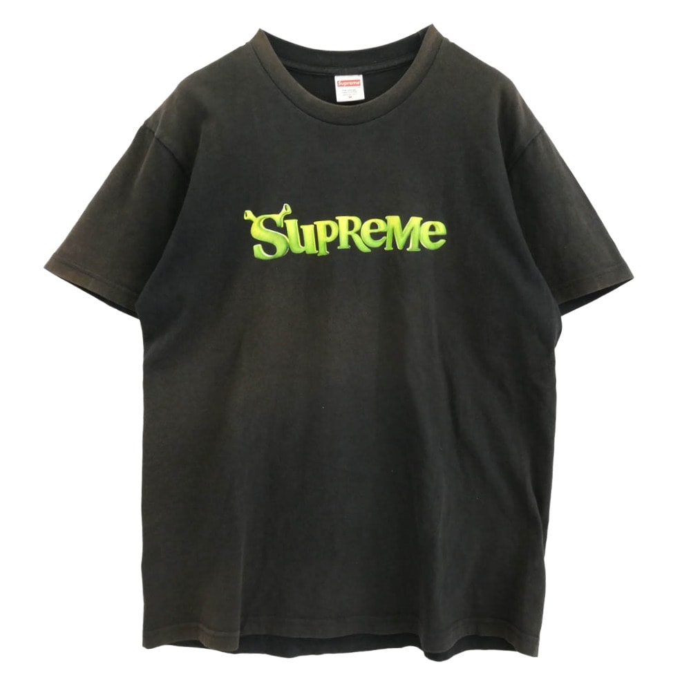 Supreme シュプリーム Tシャツ 21AW Shrek Tee シュレック ロゴ フロント プリント半袖Tシャツ カットソー ブラック系 M【中古】