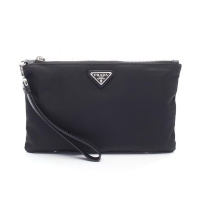 プラダ PRADA トライアングルロゴ ポーチ バッグ ナイロン レザー レディース ブラック系 2NH0042DMHF0002 【新品】