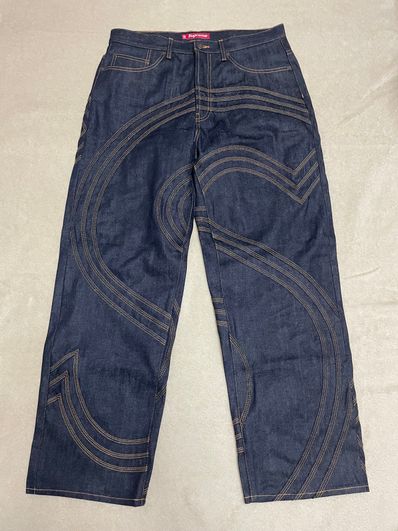 Supreme S Logo Rigid Baggy Jean "Rigid Indigo"