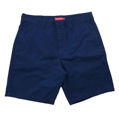 Supreme シュプリーム Work Short Pants ワーク ショート チノ パンツ ネイビー系 34【中古】