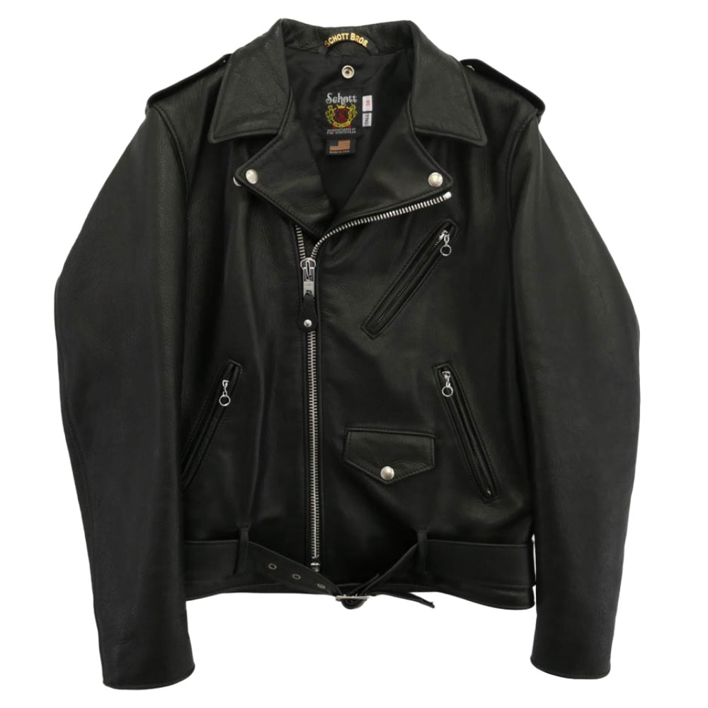 schott ショット ライダースジャケット 7823950090 516UST ONE STAR NEW NAKED ワンスター ニュー ネイキッド 牛革 カウレザー ダブル ライダース ジャケット ブラック系 38【美品】【中古】