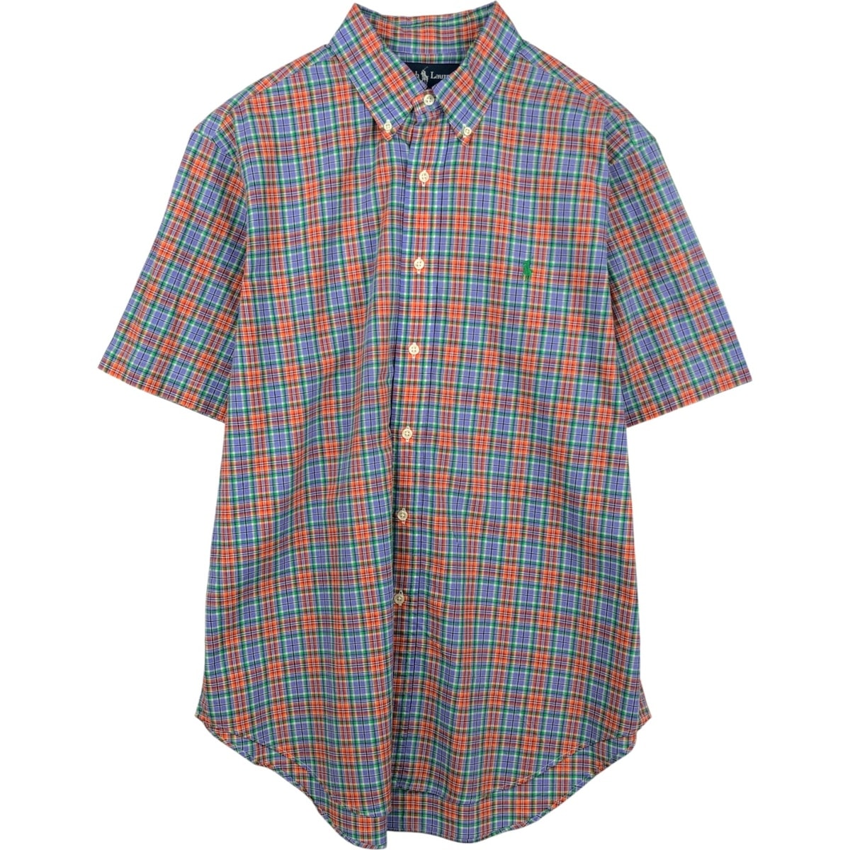 古着 ラルフローレン Ralph Lauren CLASSIC FIT クラシックフィット 半袖 ボタンダウン チェックシャツ メンズL相当/eaa655860