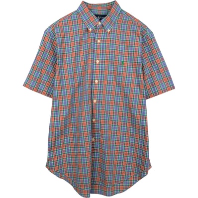 古着 ラルフローレン Ralph Lauren CLASSIC FIT クラシックフィット 半袖 ボタンダウン チェックシャツ メンズL相当/eaa655860