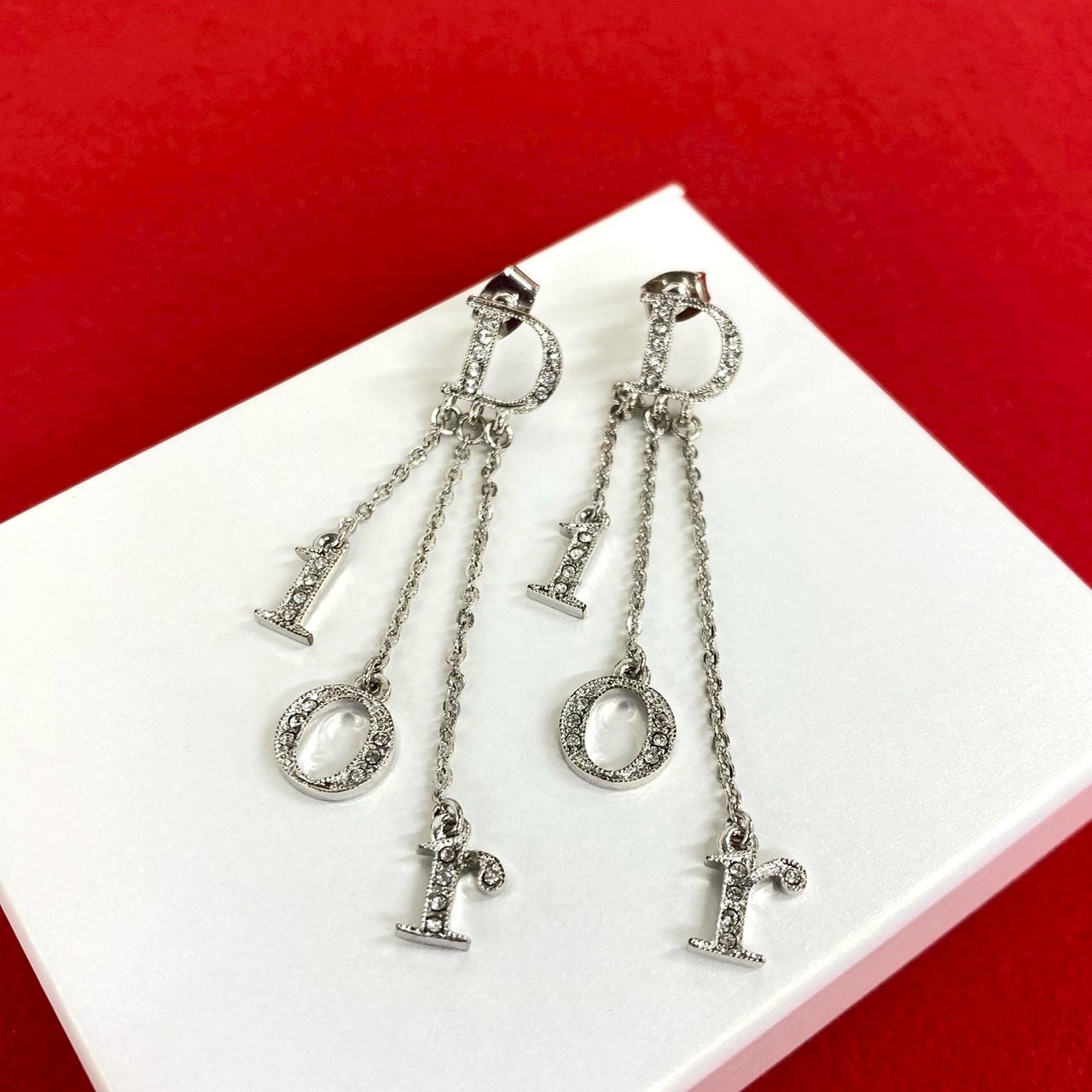 Christian Dior ディオール ロゴ モチーフ 合金 メッキ ピアス シルバー
 08235