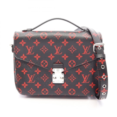 ルイ・ヴィトン LOUIS VUITTON ポシェット メティスMM モノグラムアンフラルージュ 2WAY ハンドバッグ バッグ PVCコーティングキャンバス レザー レッド レディース ブラック系 / レッド系 M41462 【中古】