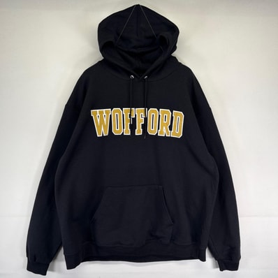 古着 チャンピオン Champion パーカー プルオーバー 大きいサイズ カレッジロゴ スウェット XL ブラック系 メンズ