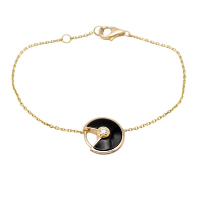 カルティエ CARTIER アミュレット ブレスレット オニキス ブレスレット アクセサリー K18PG(ピンクゴールド) ダイヤモンド オニキス レディース ブラック系 / クリア系 【中古】