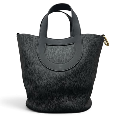 HERMES 極美品 エルメス インザループ23 トートバッグ トリヨンクレマンス K刻印 2025年製造 レザー ブラック ハンドバッグ Aランク 中古 鑑定済 エルメスバッグ