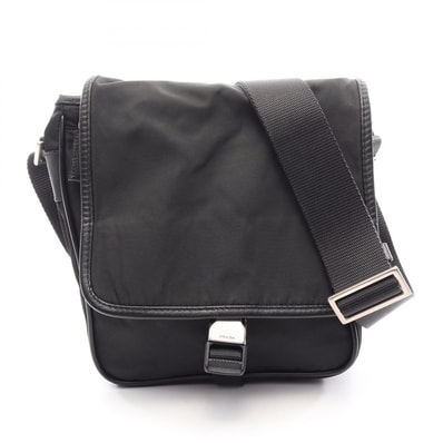 プラダ PRADA ショルダーバッグ バッグ ナイロン サフィアーノレザー レディース ブラック系 【中古】