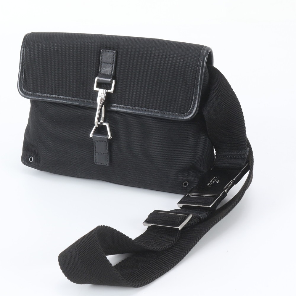 ■美品 グッチ ジャッキー 92543 ボディバッグ レザー×ナイロン