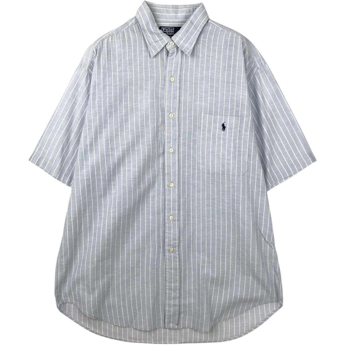 古着 ラルフローレン Ralph Lauren POLO by Ralph Lauren LOWELL SPORT 半袖 ストライプシャツ メンズL相当/eaa644830