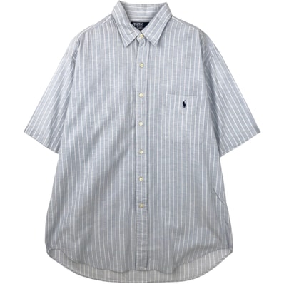 古着 ラルフローレン Ralph Lauren POLO by Ralph Lauren LOWELL SPORT 半袖 ストライプシャツ メンズL相当/eaa644830