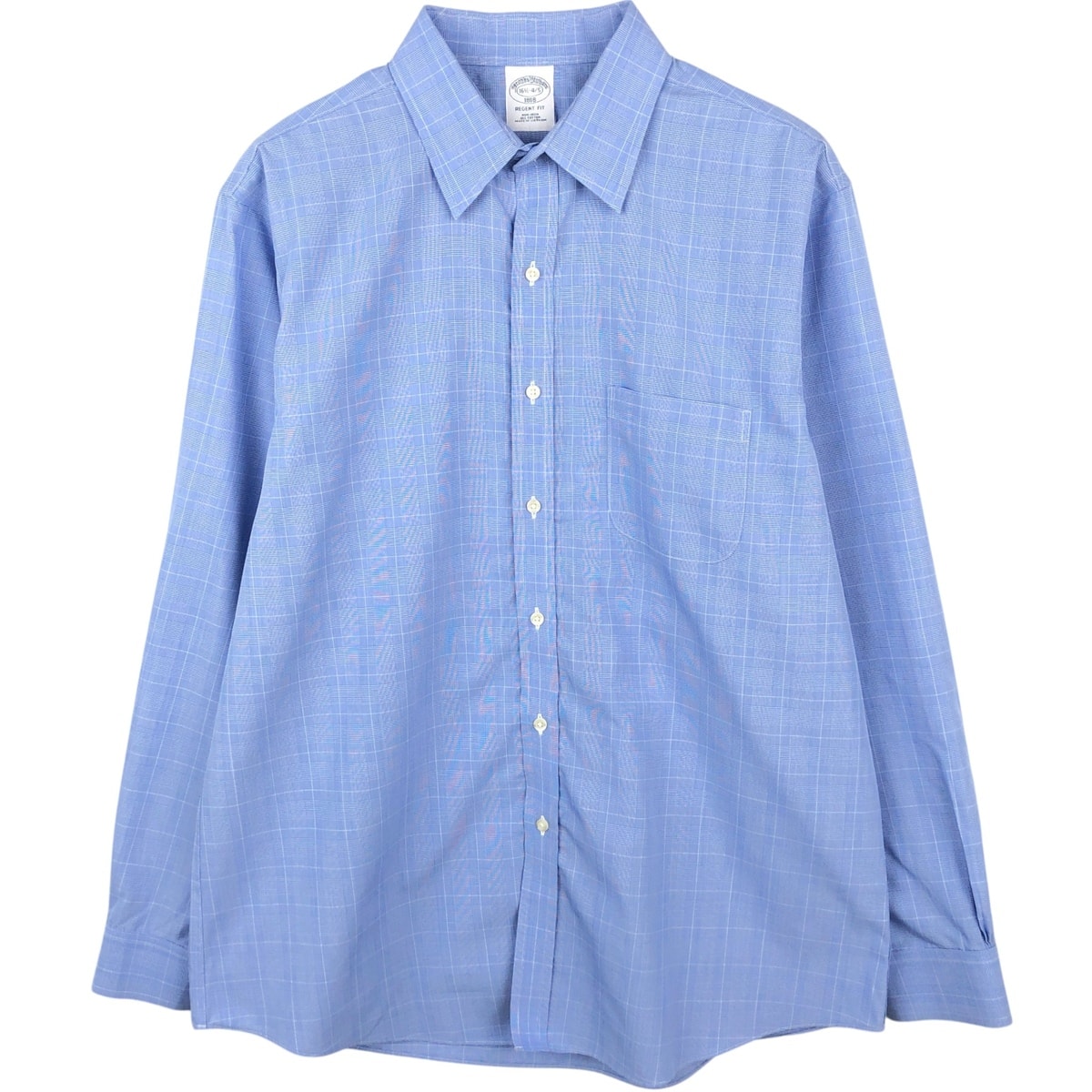 古着 ブルックスブラザーズ Brooks Brothers 1818 REGENT FIT 長袖 コットンチェックシャツ メンズL相当/eaa662551