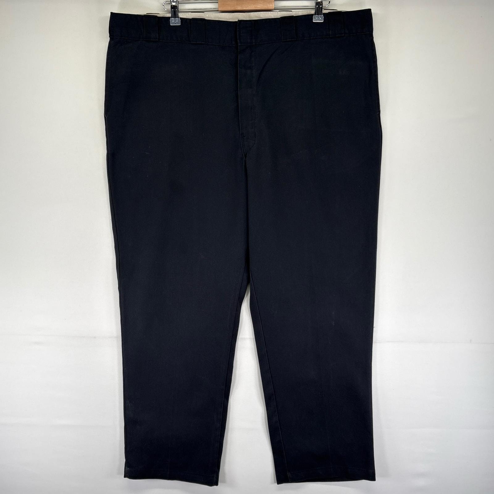 古着 ディッキーズ Dickies パンツ ワークパンツ 874 ジッパーフライ 大きいサイズ チノパン スラックス W46 L32 ブラック系 メンズ