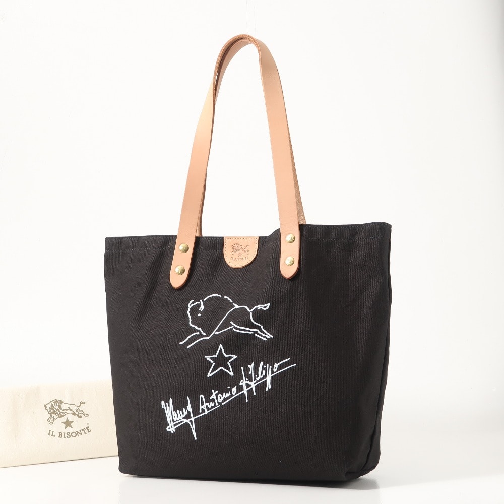 ■美品■IL BISONTE イルビゾンテ ハンドバッグ サインロゴ トートバッグ キャンバス レザー 鞄 イタリア製 ブランド古着【中古】20251021/RA6366