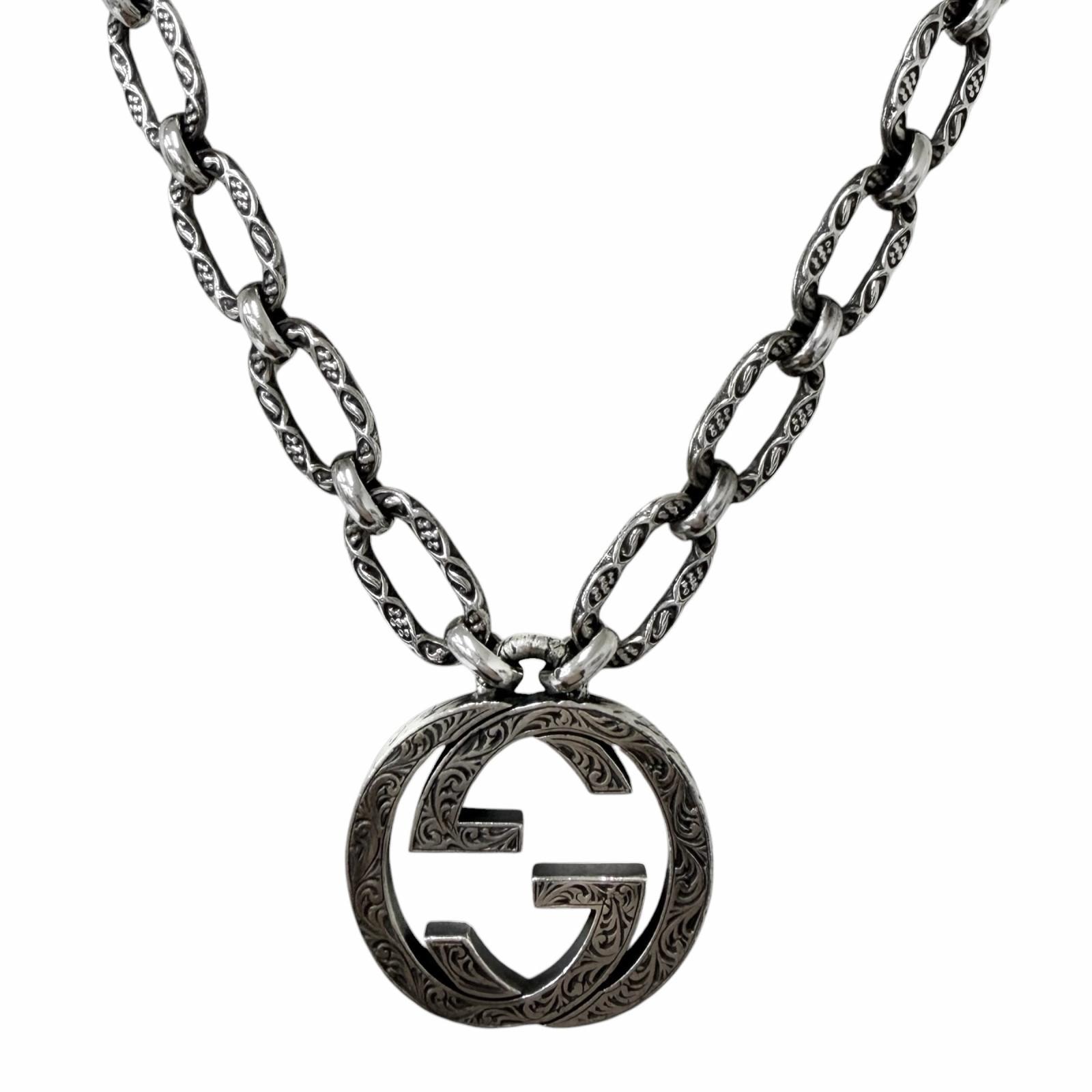美品 グッチ ネックレス シルバー メンズ 524890
