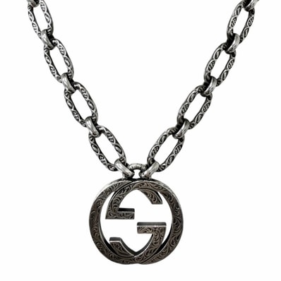美品 グッチ ネックレス シルバー メンズ 524890