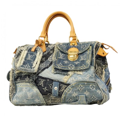 【6dc3640】ルイヴィトン ハンドバッグ モノグラム・デニム パッチワークスピーディ30 M95380 ブルー【中古】レディース