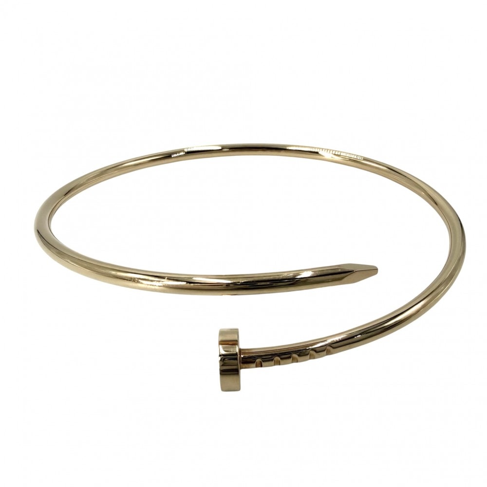 CARTIER カルティエ バングル ブレスレット ジュストアンクル ジュエリー アクセサリー 釘 18金PG Au750 17サイズ K18ピンクゴールド レディース 約10.1g【中古品】